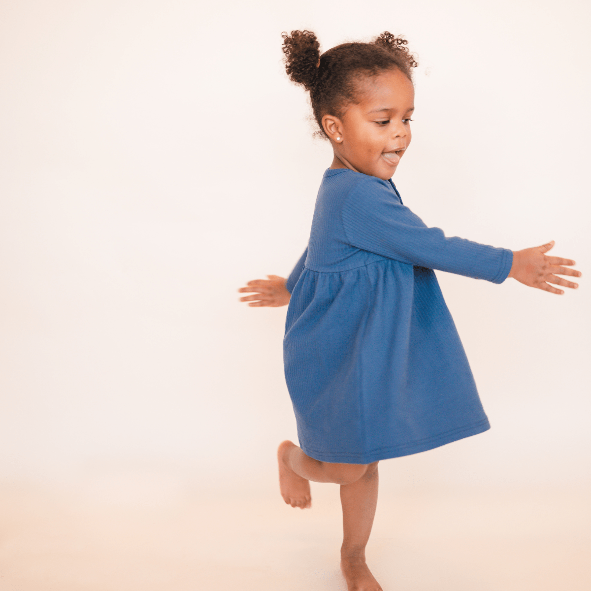 Organic Ribbed Cotton Dress - Ocean Blue – bug + bean kids