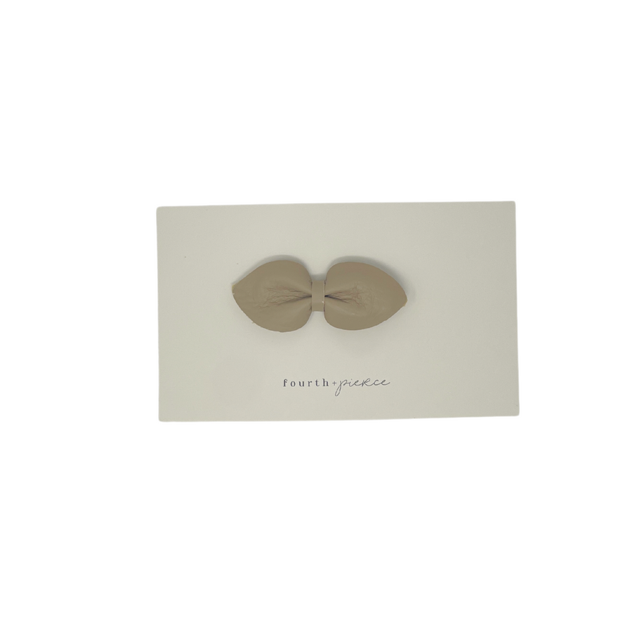 Brooke Leather Bow Clip, Haze