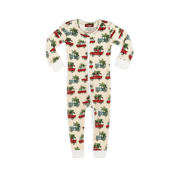 Organic Cotton Zipper Pajama, Christmas Cars