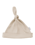 Organic Ribbed Newborn Knot Hat, Oatmeal