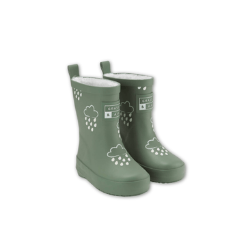 Colour-Changing Kids Wellies - Khaki Green