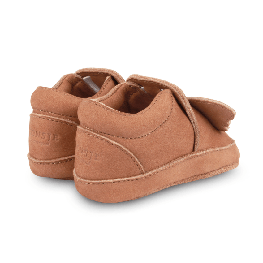 Arty Leather Baby Shoe, Truffle Koala