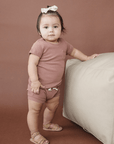 Organic Ribbed Short Set, Dusty Rose